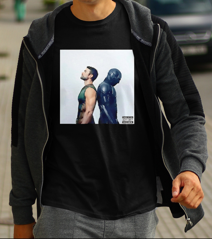 The Deep And Black Noir The Boys Parental Advisory Iconic Character Duo T-Shirt