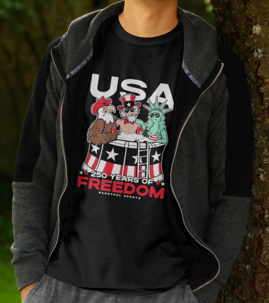 USA 250 Years Of Freedom Barstool Sports Uncle Sam And Friends T-Shirt
