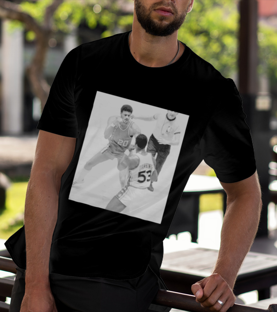NBA Vintage Showdown Maurice Lucas Vs Darryl Dawkins Black White 20 53 T-Shirt