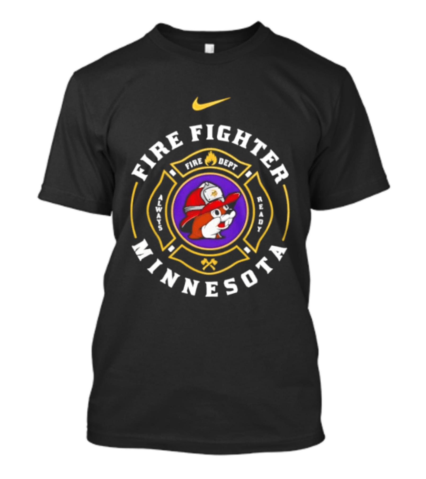 Minnesota Firefighter Buc Ee's Fire Dept Sugar Best Beaver Helmet T-Shirt