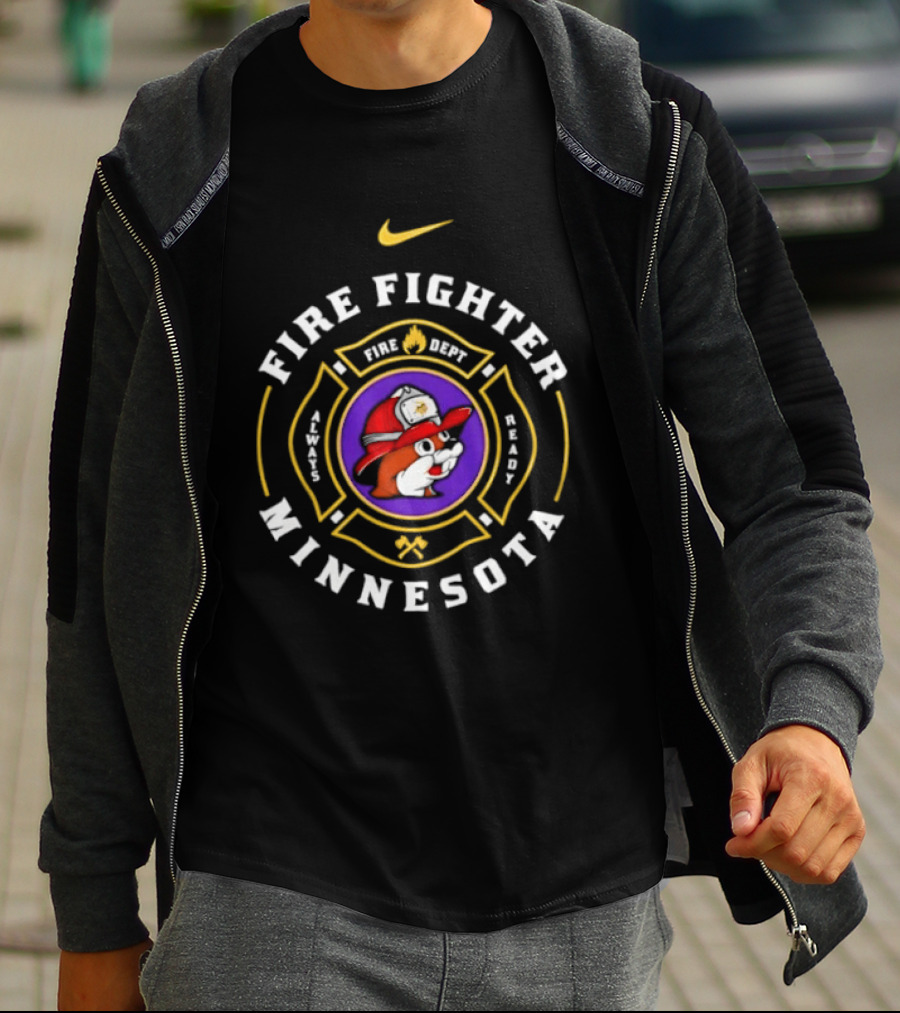 Minnesota Firefighter Buc Ee's Fire Dept Sugar Best Beaver Helmet T-Shirt