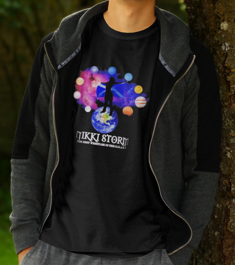 Nikki Storm Best Wrestler Galaxy Scotland Planets Cosmic Flag T-Shirt