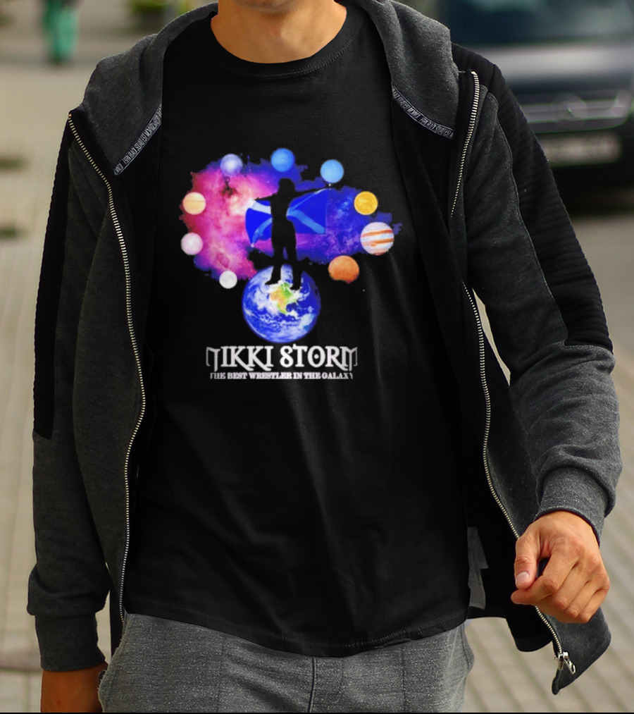 Nikki Storm Best Wrestler Galaxy Scotland Planets Cosmic Flag T-Shirt