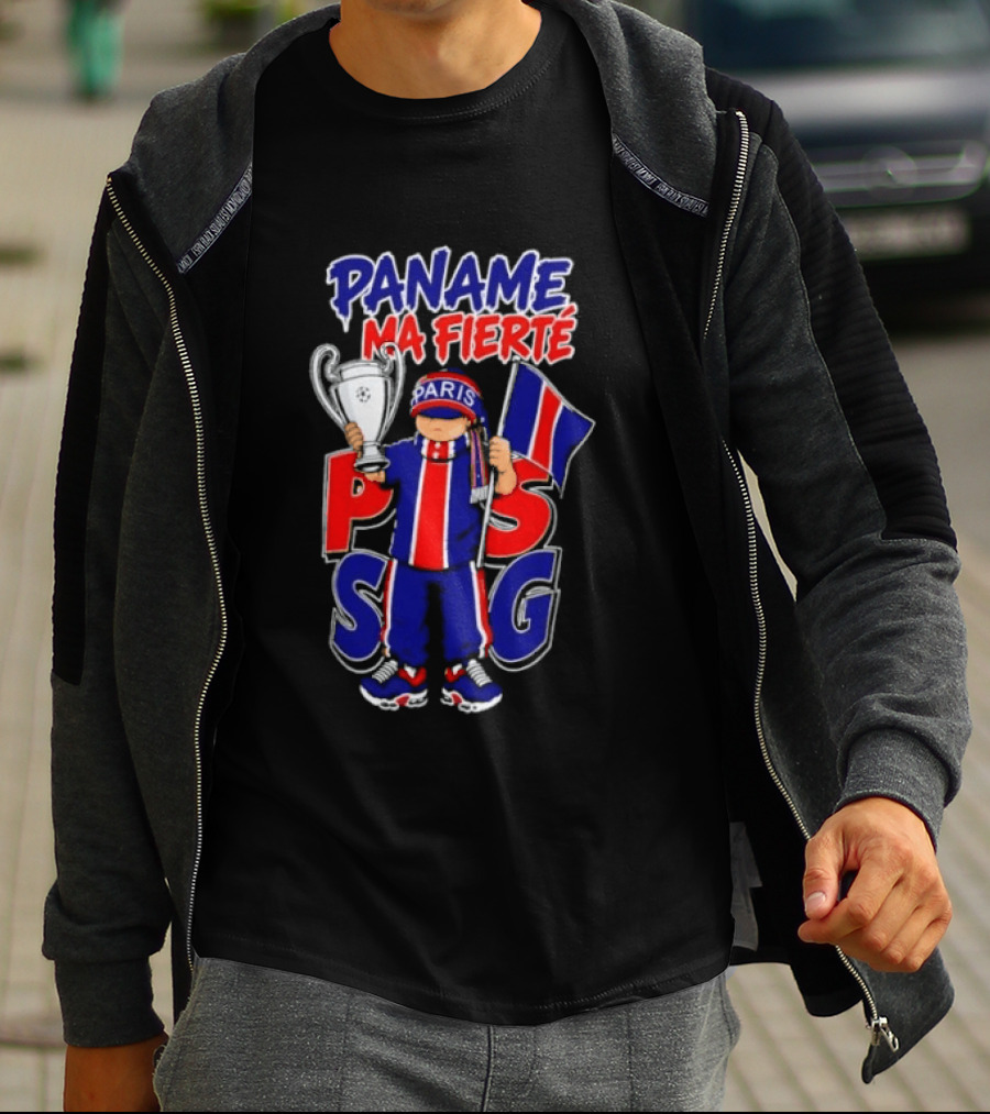 Paname Ma Fierté PSG Paris Trophy Flag Celebration T-Shirt