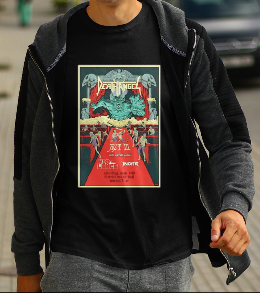 Death Angel Act III May 16 2026 Vio Lence Incite District Music Hall Norwalk CT T-Shirt