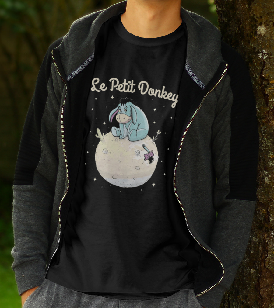 Le Petit Donkey Eeyore Sitting On Moon With Stars T-Shirt