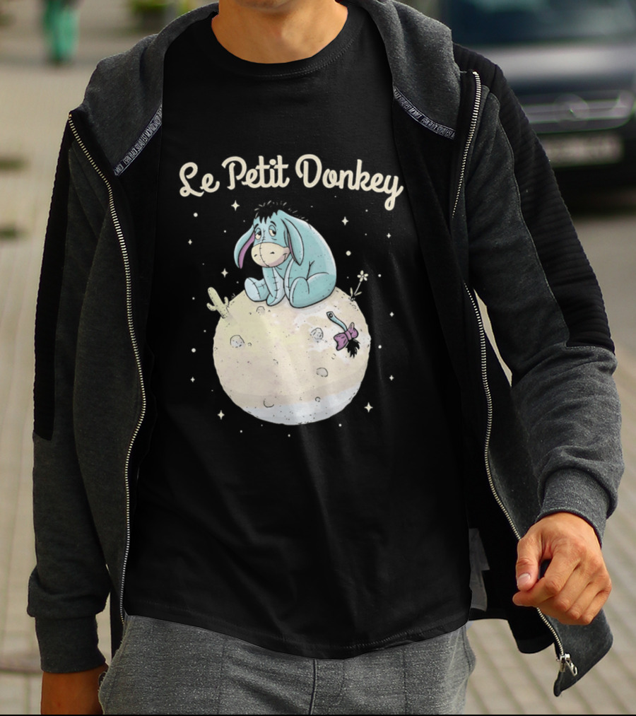 Le Petit Donkey Eeyore Sitting On Moon With Stars T-Shirt