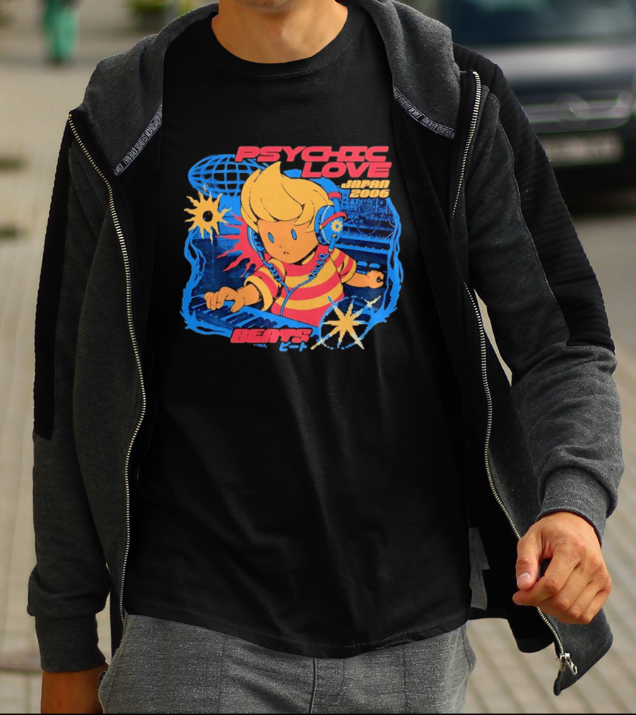 Psychic Love Japan 2006 Beats Retro Gaming Vibe T-Shirt