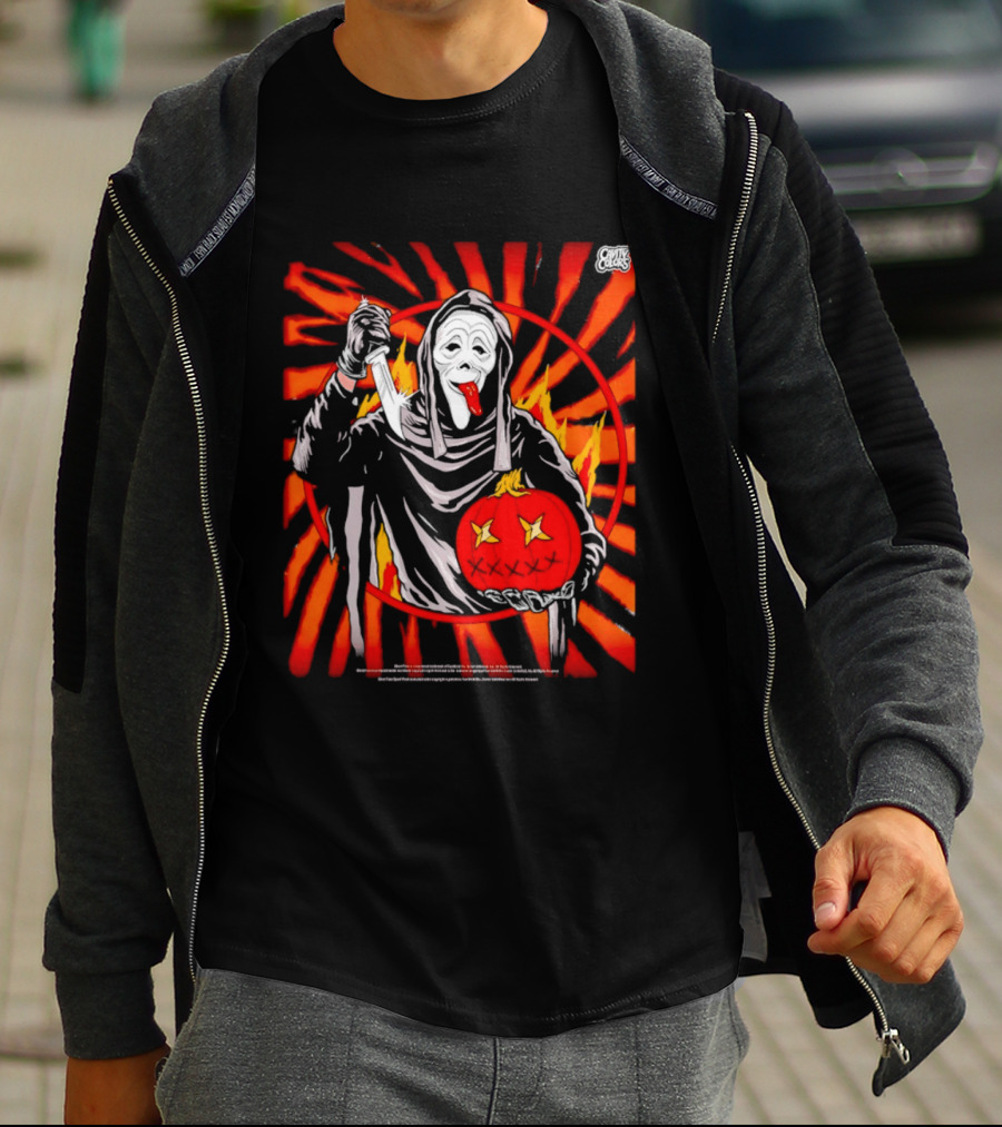 Ghost Face Creepy Carver Halloween Spoof T-Shirt