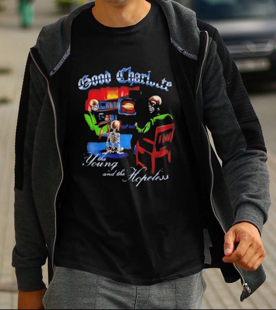 Good Charlotte Young And The Hopeless Album Cover Skeleton T-Shirt