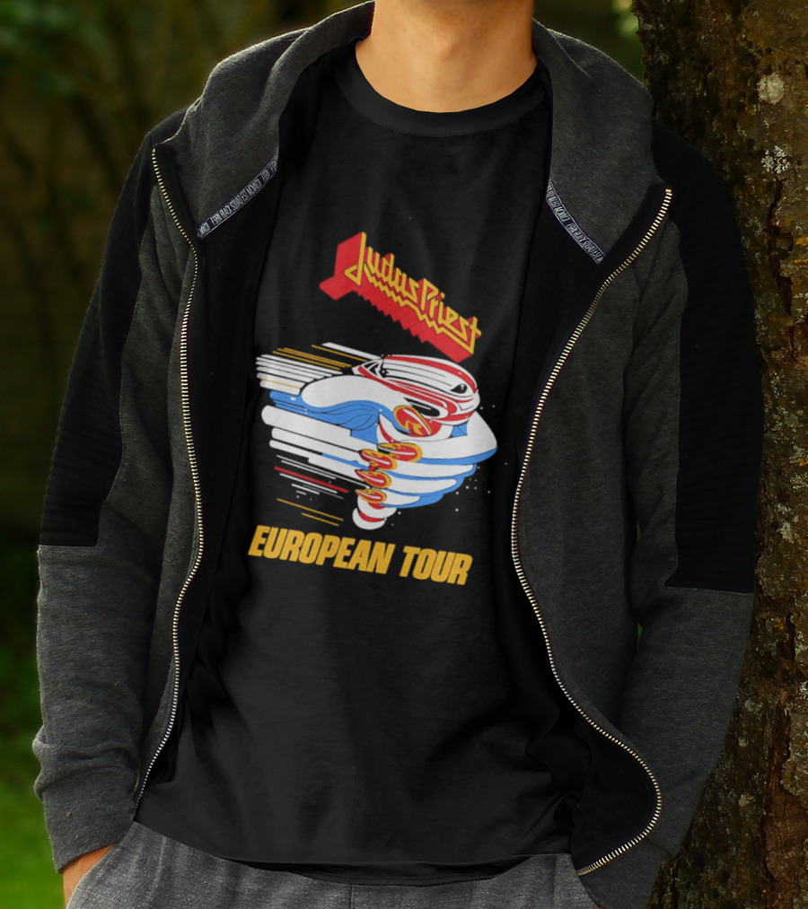 Judas Priest Turbo European Tour 1986 Vintage Album Cover T-Shirt