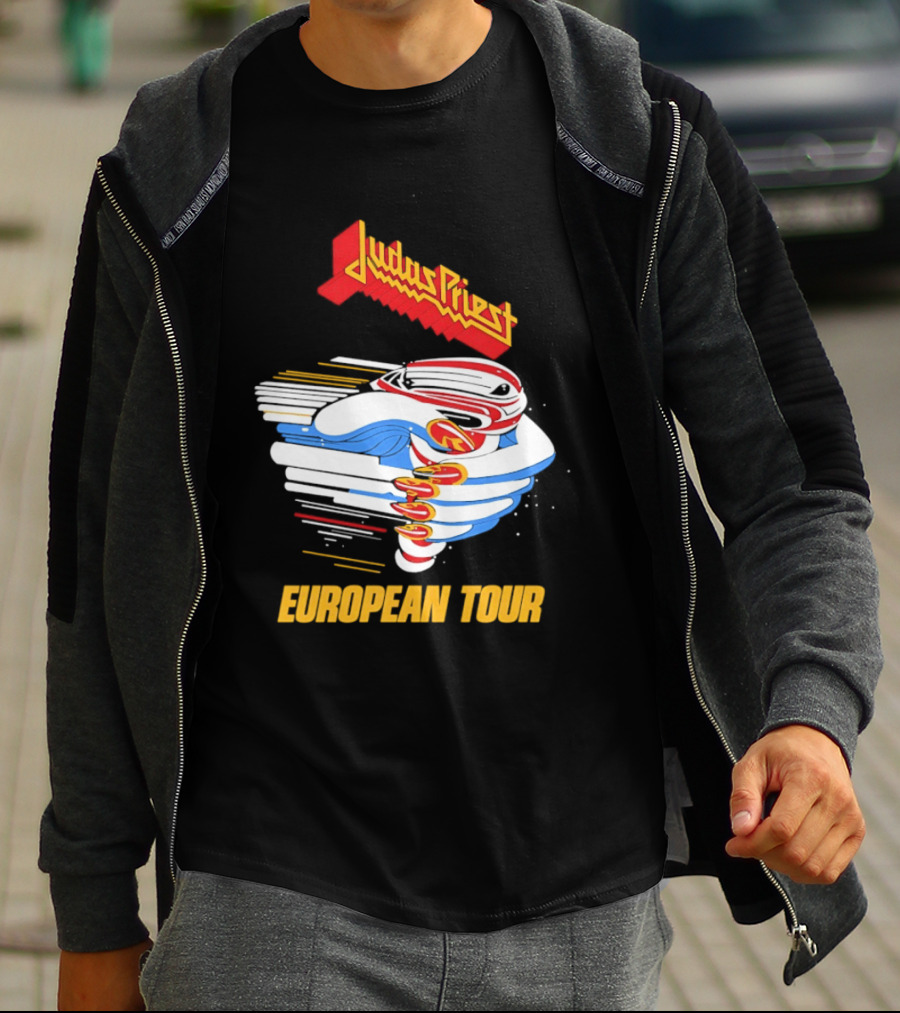 Judas Priest Turbo European Tour 1986 Vintage Album Cover T-Shirt