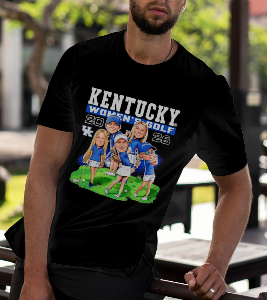 Kentucky Wildcats Women's Golf 2026 Caricature Team Players T-Shirt