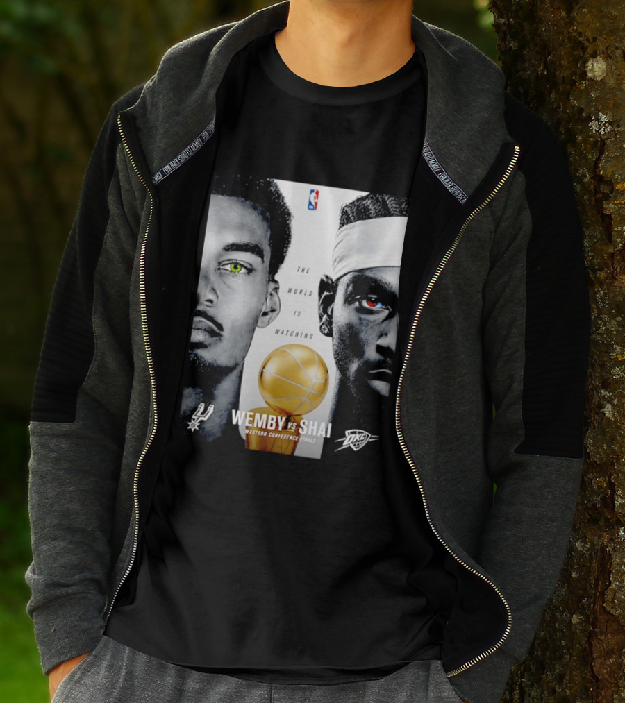 NBA Wemby Vs Shai Western Conference Finals The World Is Ing Spurs Thunder T-Shirt