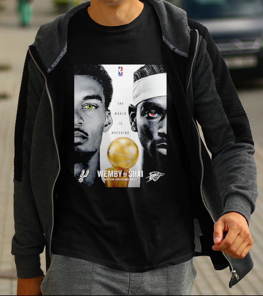 NBA Wemby Vs Shai Western Conference Finals The World Is Ing Spurs Thunder T-Shirt