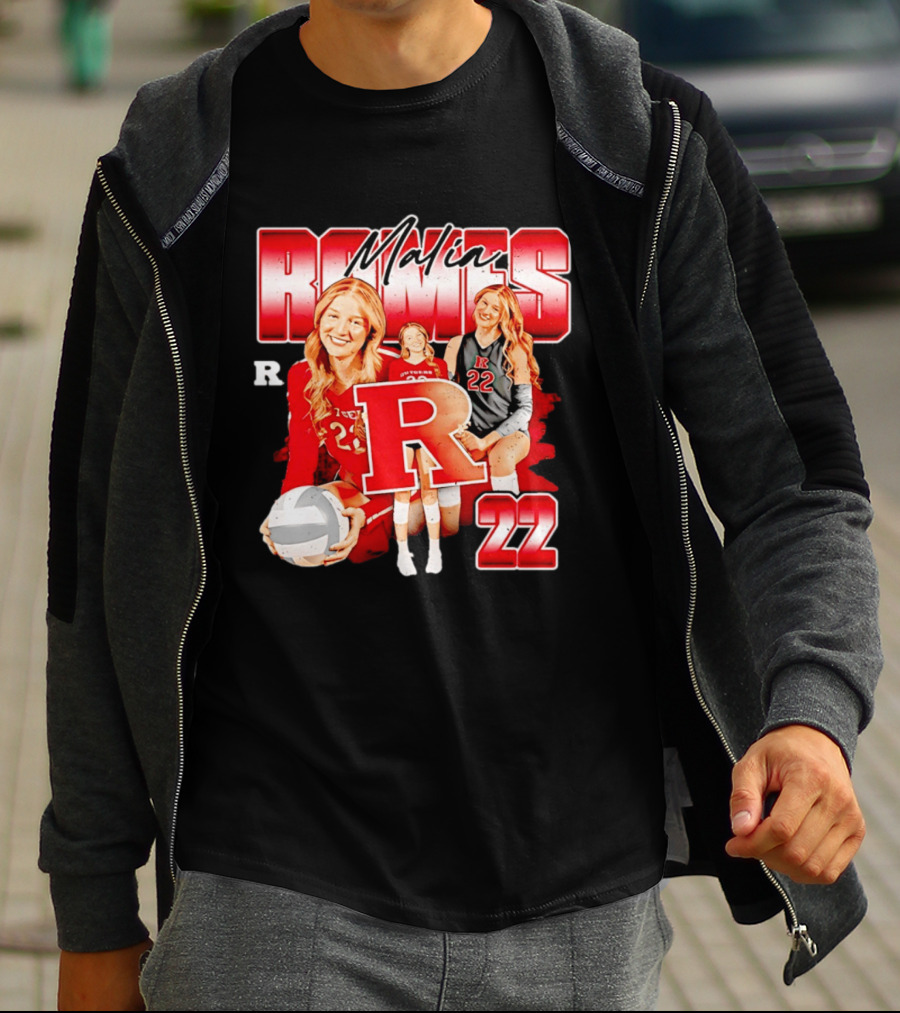 Malia Romes 22 NCAA Women's Volleyball Rutgers Team T-Shirt