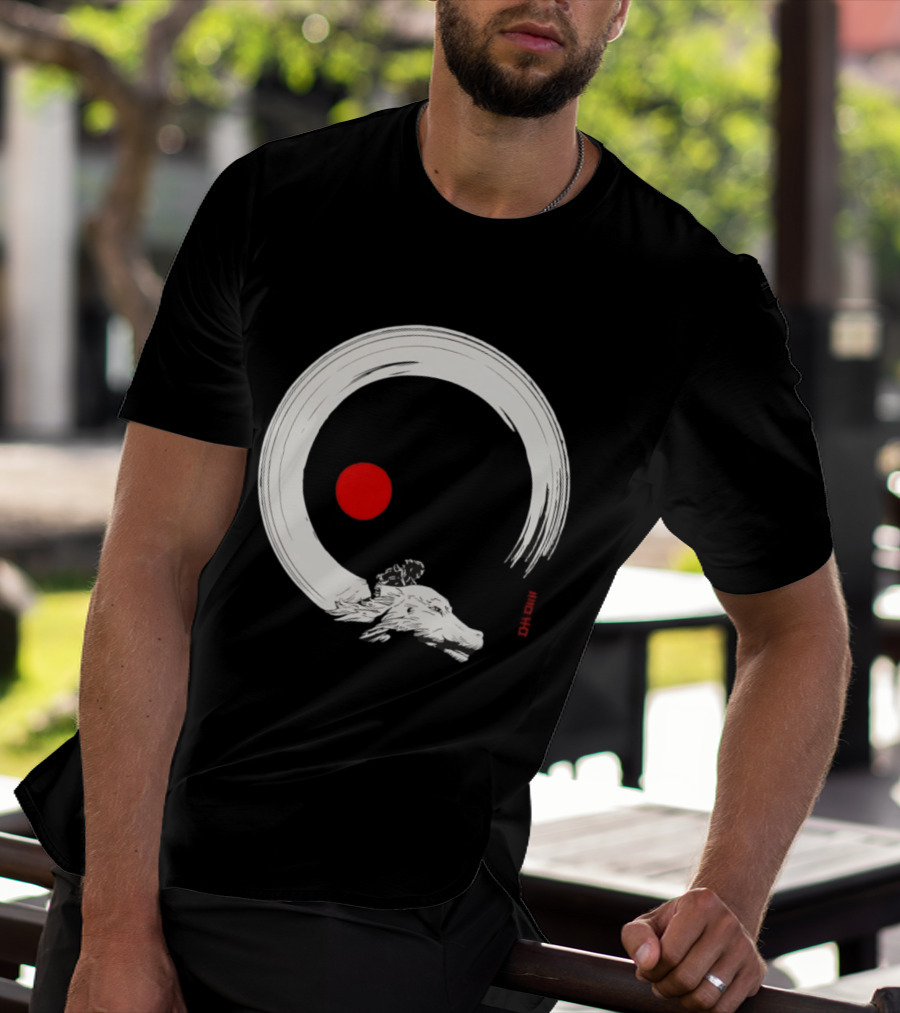 Never Ending Inks Atreyu Falkor The Neverending Story Japanese Enso Circle Red Dot T-Shirt