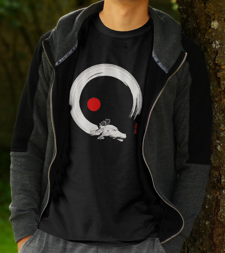 Never Ending Inks Atreyu Falkor The Neverending Story Japanese Enso Circle Red Dot T-Shirt