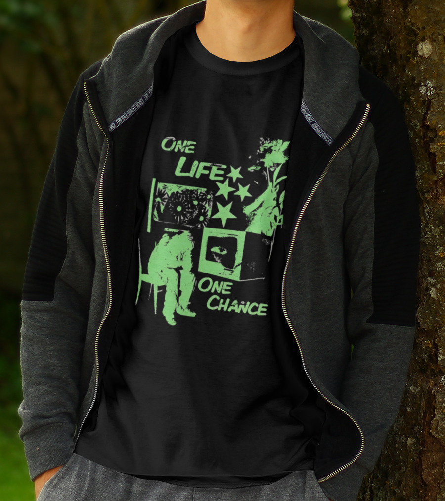 One Life One Chance Stars And Nature With Seated Figure T-Shirt