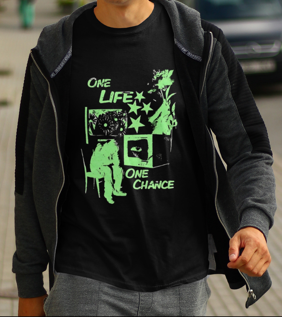 One Life One Chance Stars And Nature With Seated Figure T-Shirt