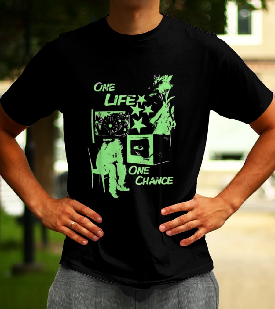 One Life One Chance Stars And Nature With Seated Figure T-Shirt
