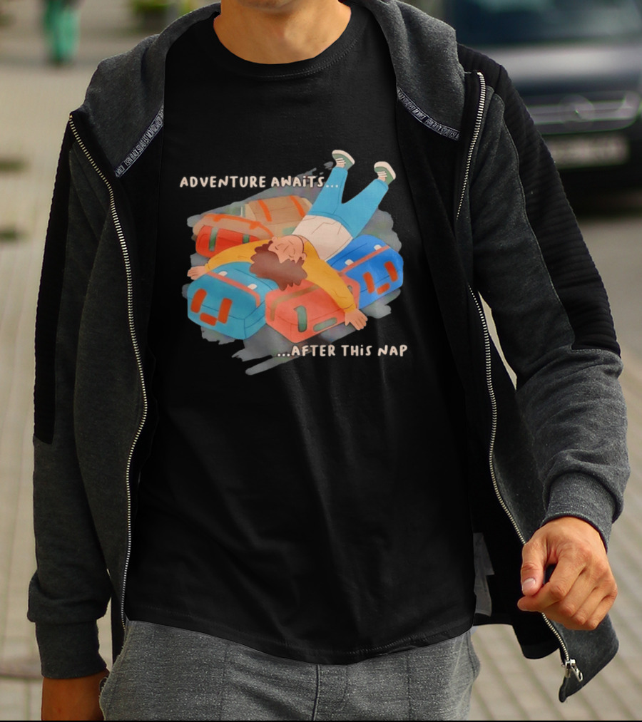 Adventure Awaits After This Nap On Suitcases Traveler T-Shirt