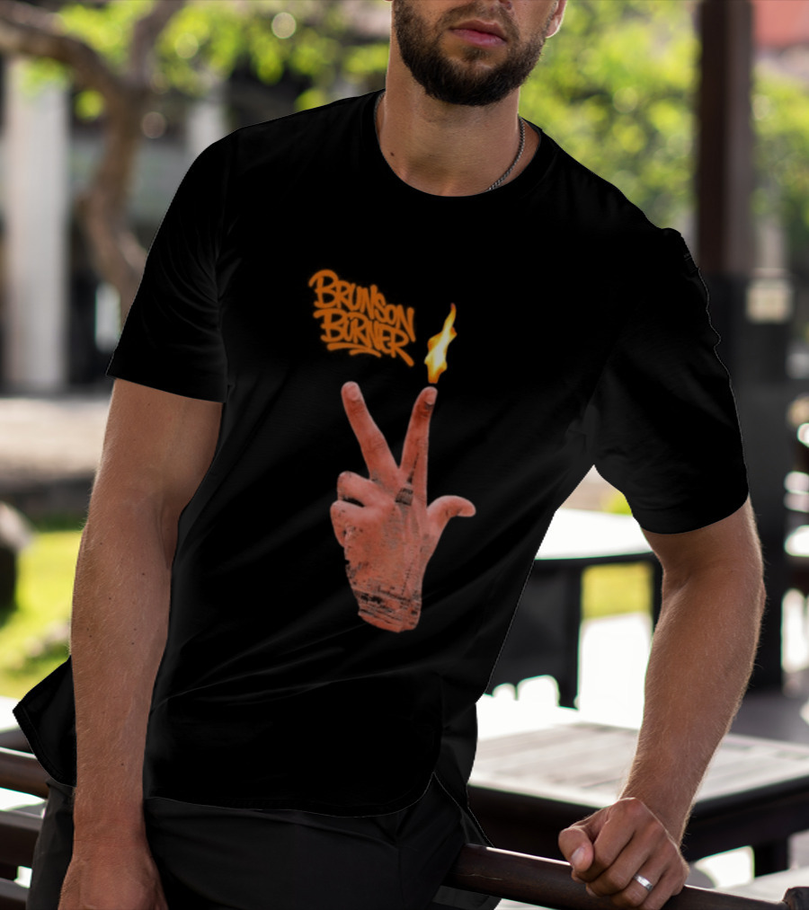 Brunson Burner Flame Hand New York Knicks Jalen Brunson T-Shirt