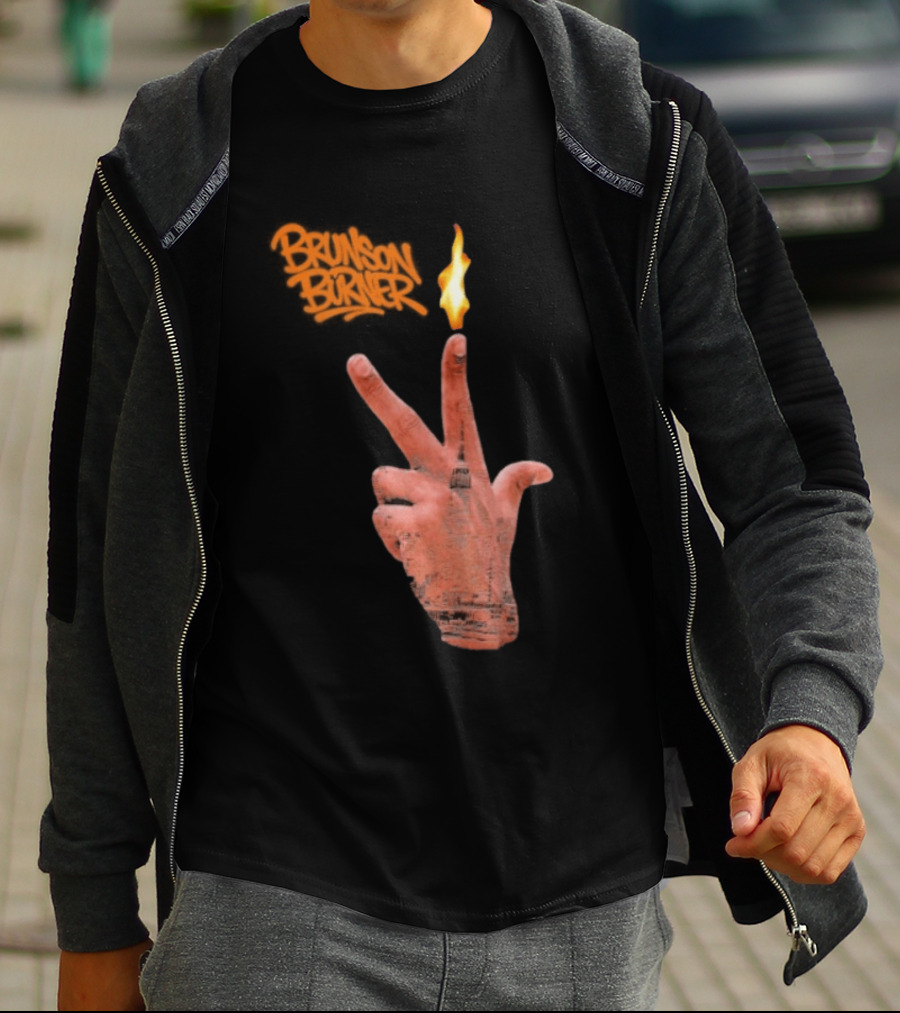 Brunson Burner Flame Hand New York Knicks Jalen Brunson T-Shirt