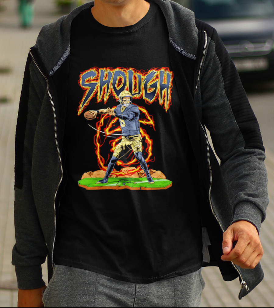 New Orleans Saints Tyler Shough Hand Drawn Quarterback Action T-Shirt