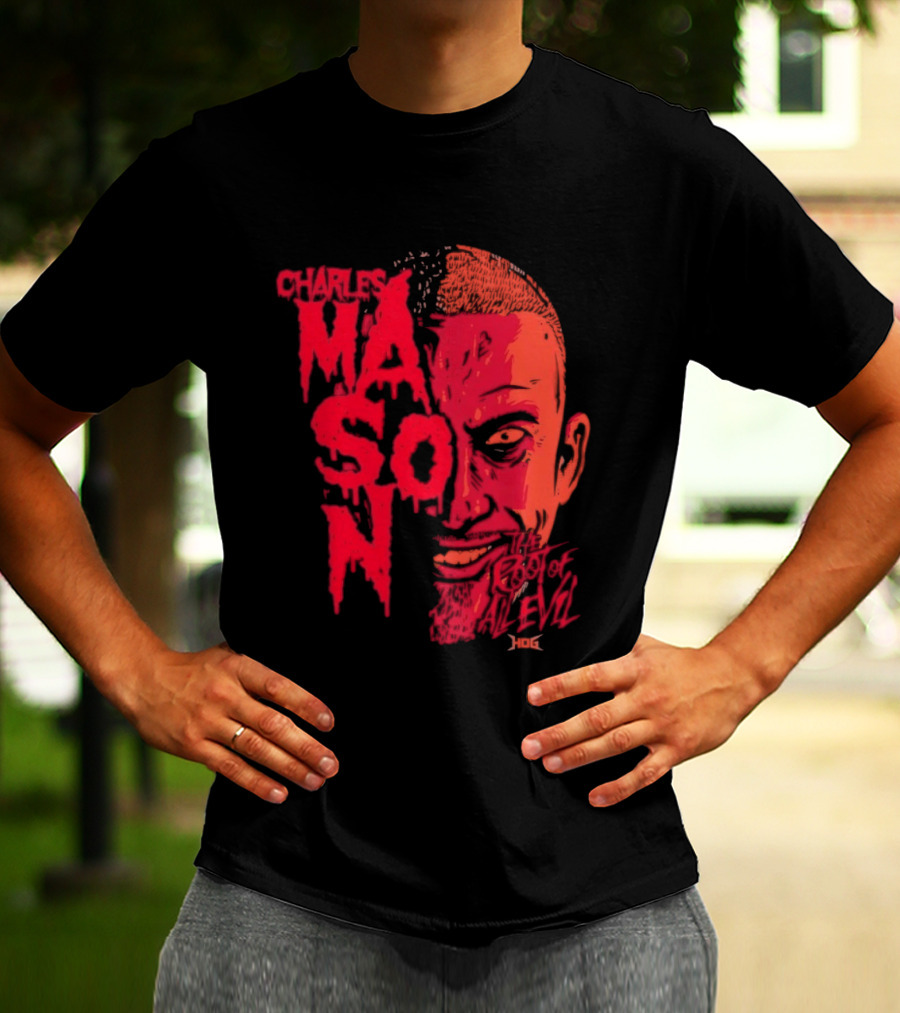 Charles Mason The Root Of All Evil Red Face T-Shirt