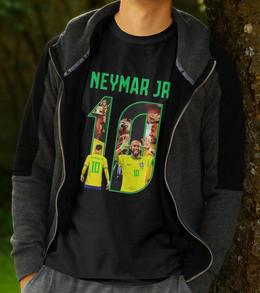 Neymar Jr 10 Brazil Soccer Iconic Celebration Images T-Shirt