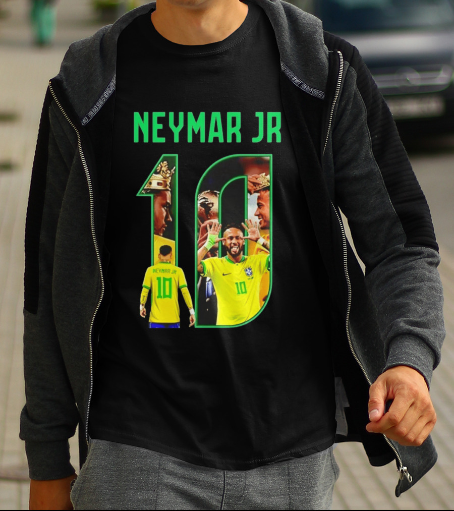 Neymar Jr 10 Brazil Soccer Iconic Celebration Images T-Shirt
