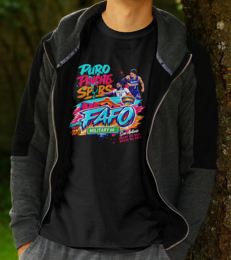 San Antonio Spurs FAFO Puro Pinche Spurs Military Dr Battles 2020 T-Shirt