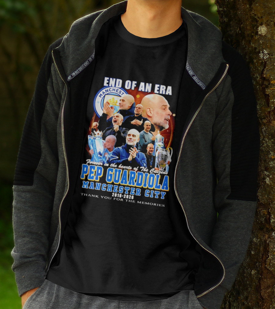 End Of An Era Pep Guardiola Manchester City Thank You For The Memories T-Shirt