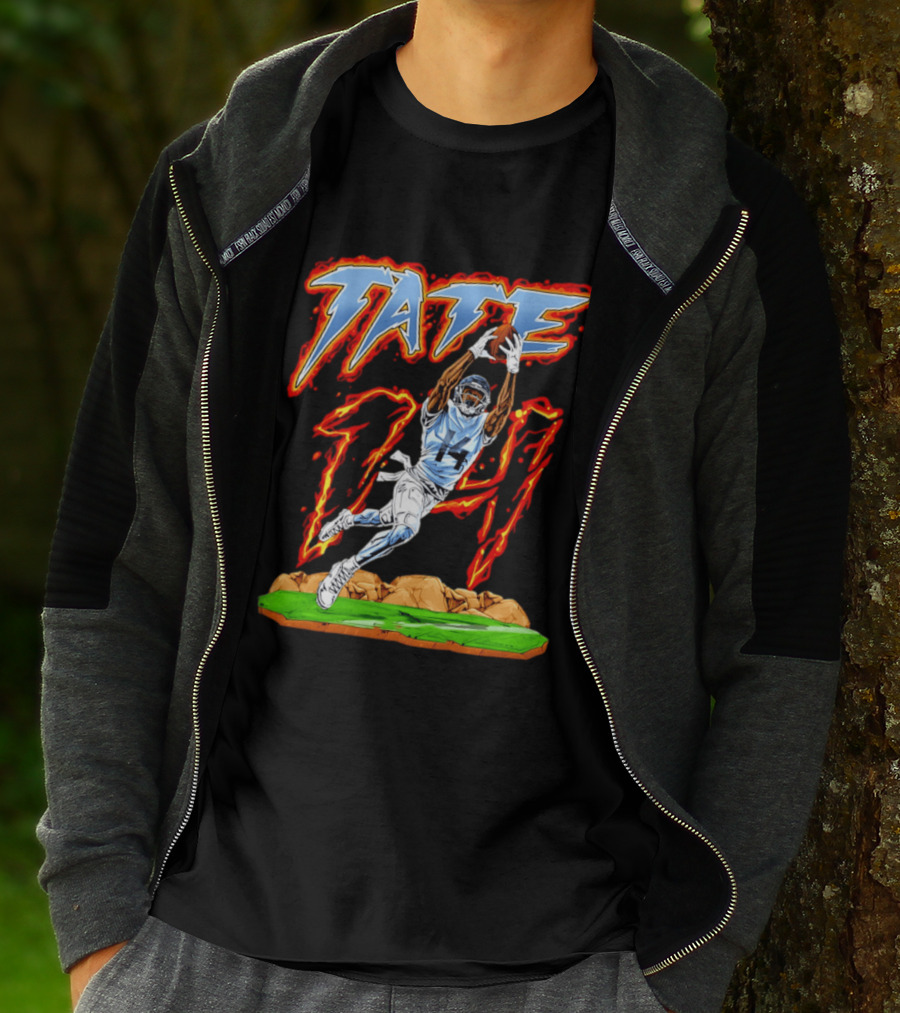 Tennessee Titans Carnell Tate Hand Drawn 17 Football T-Shirt