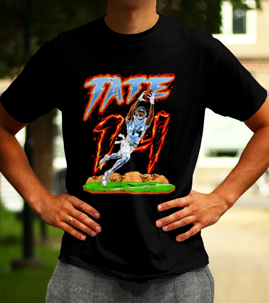 Tennessee Titans Carnell Tate Hand Drawn 17 Football T-Shirt