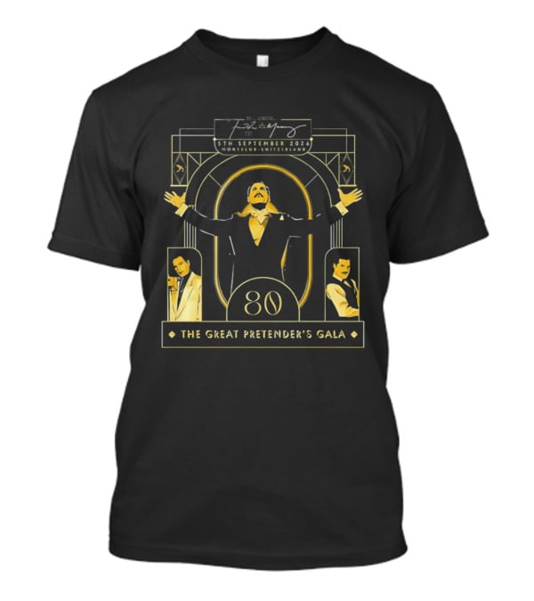 Freddie Mercury 80th Birthday Celebration The Great Pretender's Gala 5th September 2026 Casino Barriere Montreux Switzerland T-Shirt