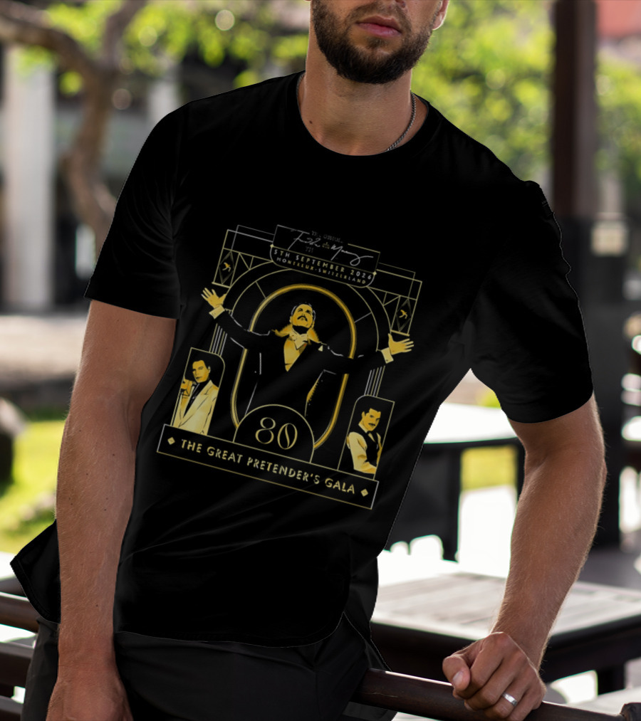 Freddie Mercury 80th Birthday Celebration The Great Pretender's Gala 5th September 2026 Casino Barriere Montreux Switzerland T-Shirt