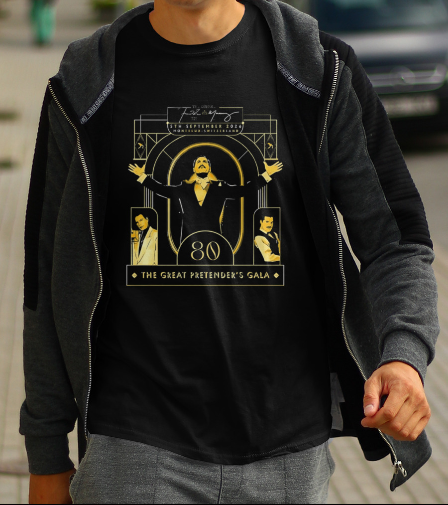 Freddie Mercury 80th Birthday Celebration The Great Pretender's Gala 5th September 2026 Casino Barriere Montreux Switzerland T-Shirt
