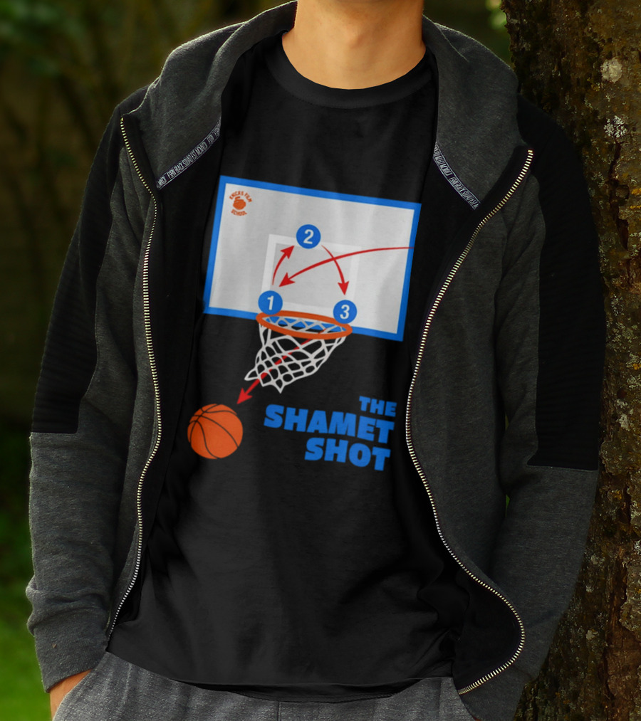 Knicks Fan School The Shamet Shot Diagram New York Knicks T-Shirt
