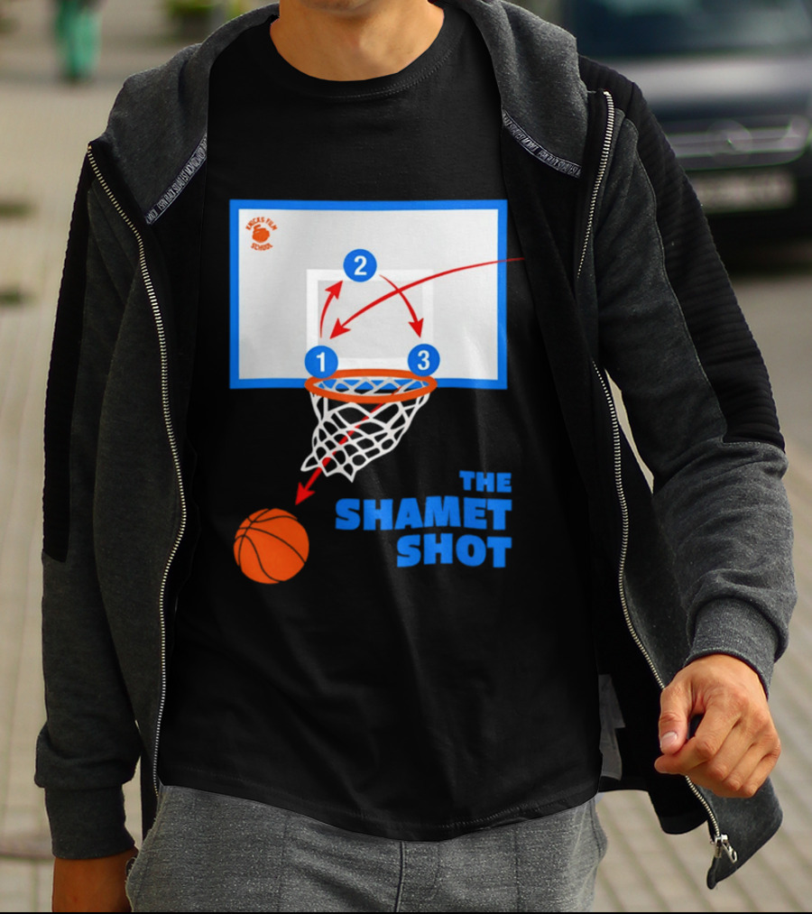 Knicks Fan School The Shamet Shot Diagram New York Knicks T-Shirt