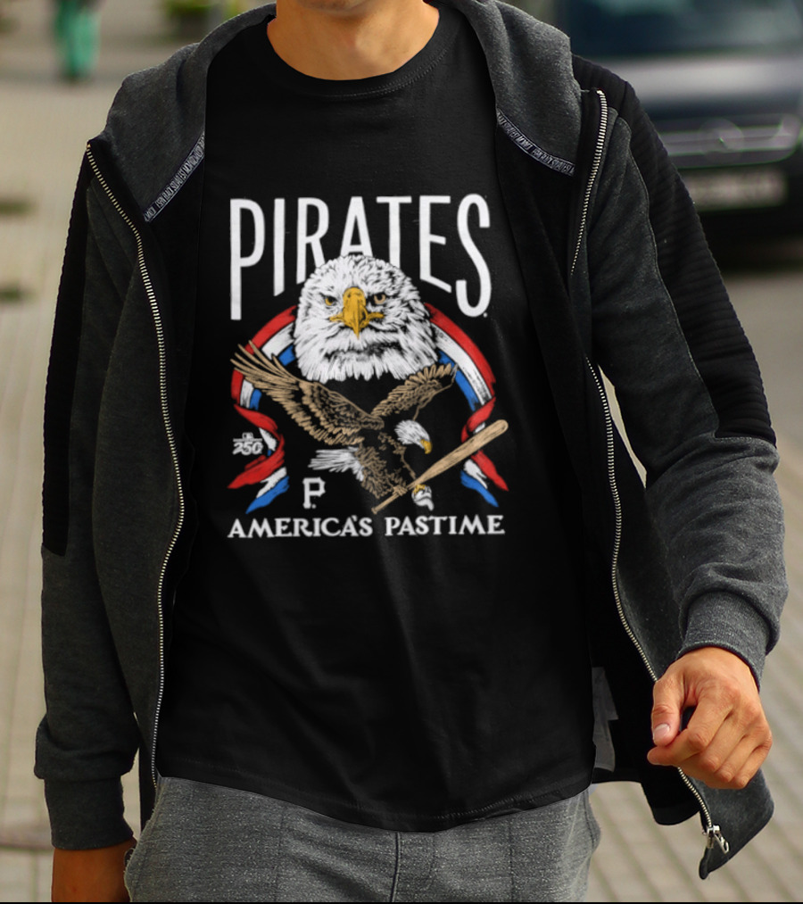 Pittsburgh Pirates America's Pastime Bald Eagle Celebration 250th Anniversary T-Shirt