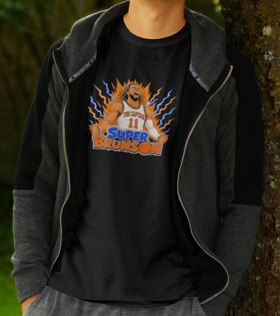 Super Brunson The Captain Jalen Brunson Dragon Ball Crossover Powered Up T-Shirt