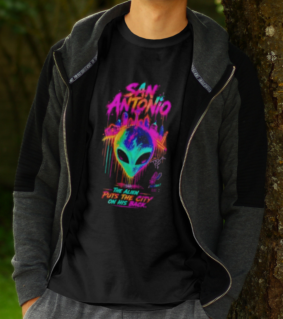 San Antonio Victor Wembanyama Alien Puts The City On His Back T-Shirt
