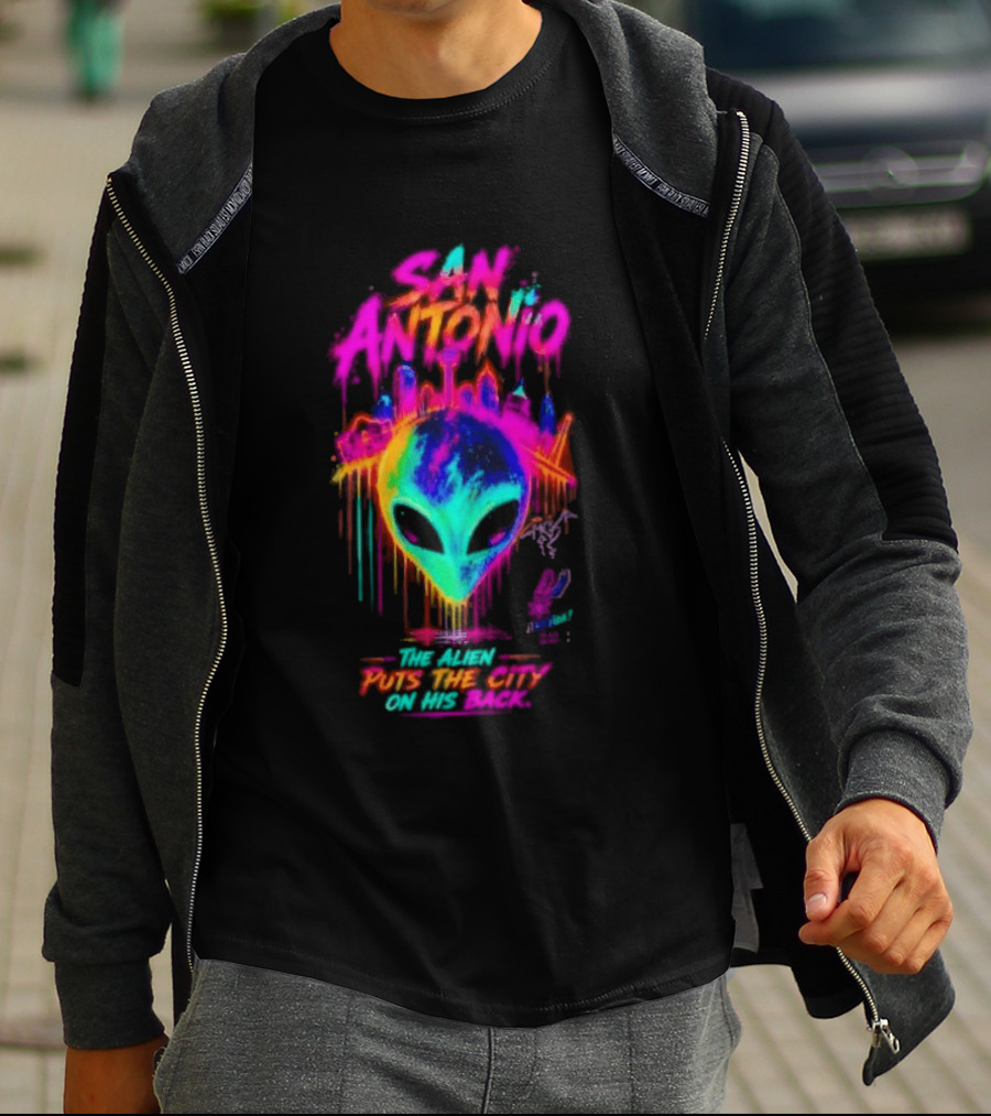 San Antonio Victor Wembanyama Alien Puts The City On His Back T-Shirt