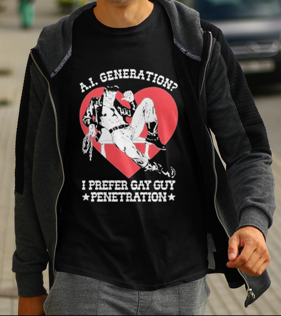 A.I. Generation I Prefer Gay Guy Penetration Heart T-Shirt