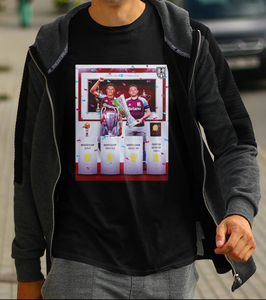 Aston Villa Football Club Europa League 2025 26 European Cup Winners T-Shirt