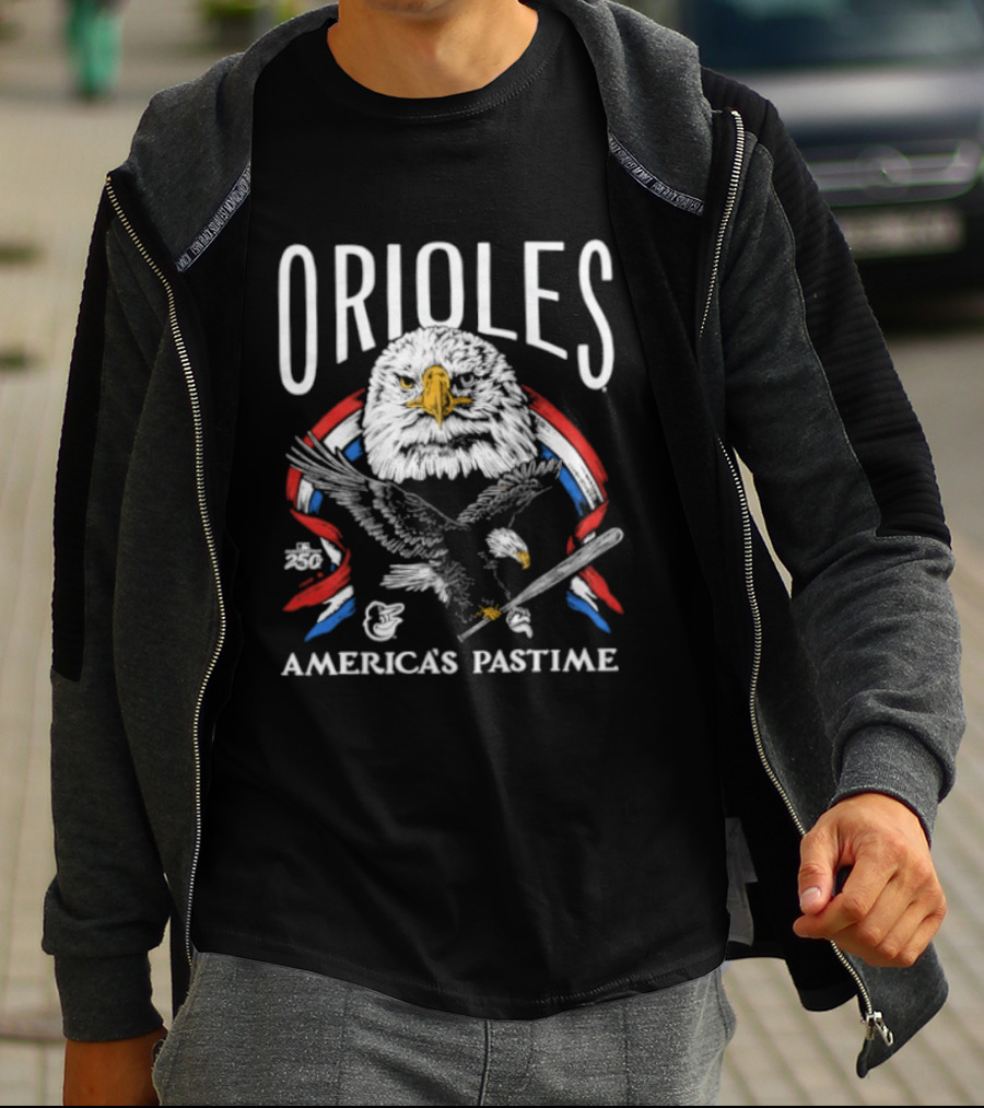 Orioles America's Pastime Bald Eagle Celebration 250th Anniversary T-Shirt