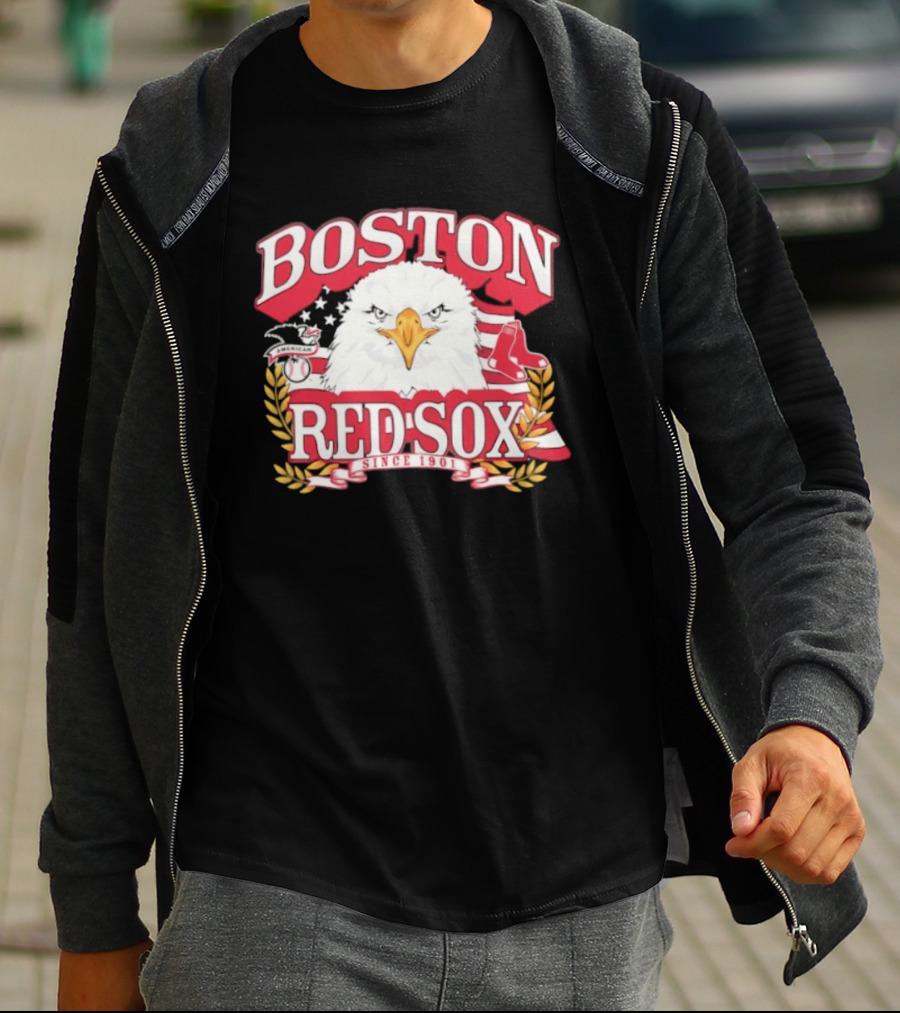 Boston Red Sox American League Eagle Patriotic Celebration Since 1901 T-Shirt
