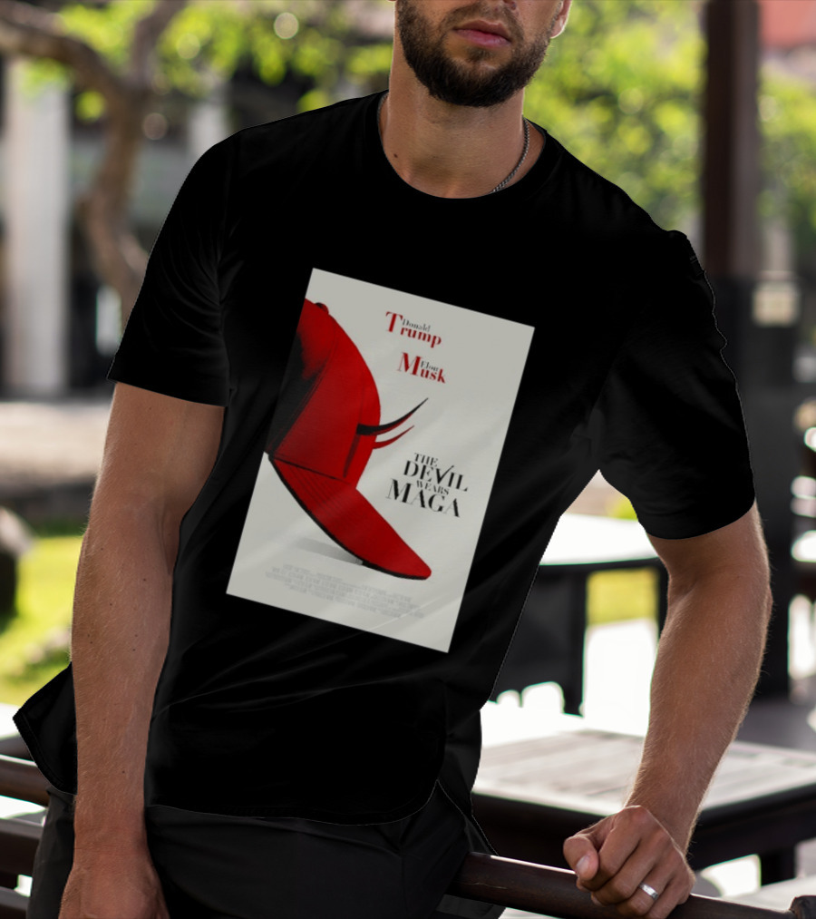 Donald Trump Elon Musk The Devil Wears MAGA Hat With Horns T-Shirt